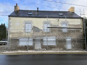 chantier jointoiement a la chaux avant pendan 3 - Rénovation - Quimper Brest